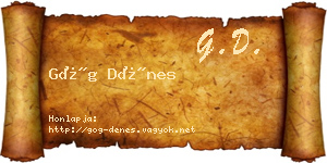 Góg Dénes névjegykártya
